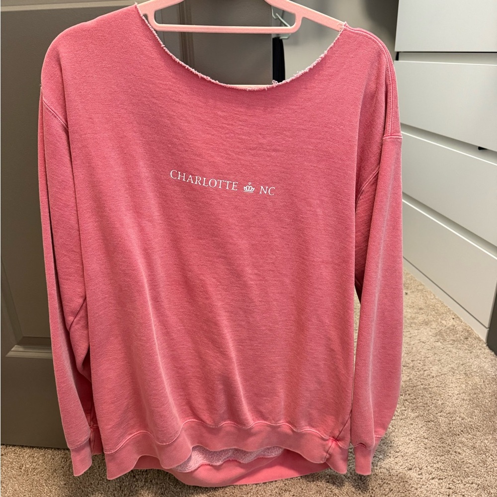 off the shoulder crew neck